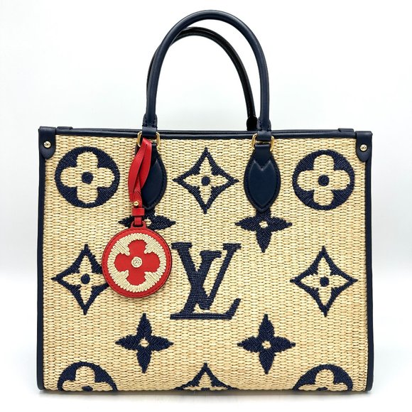 Louis Vuitton, Bags, Louis Vuitton By The Pool Woven Raffia Onthego Mm